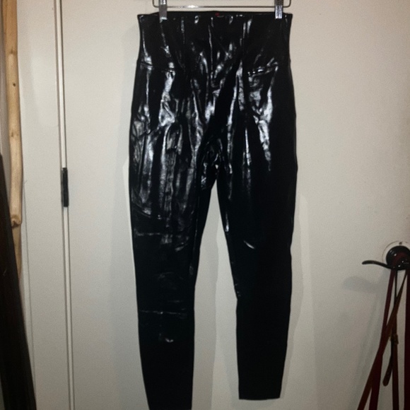 SPANX Pants - SPANX dark blue faux leather leggings